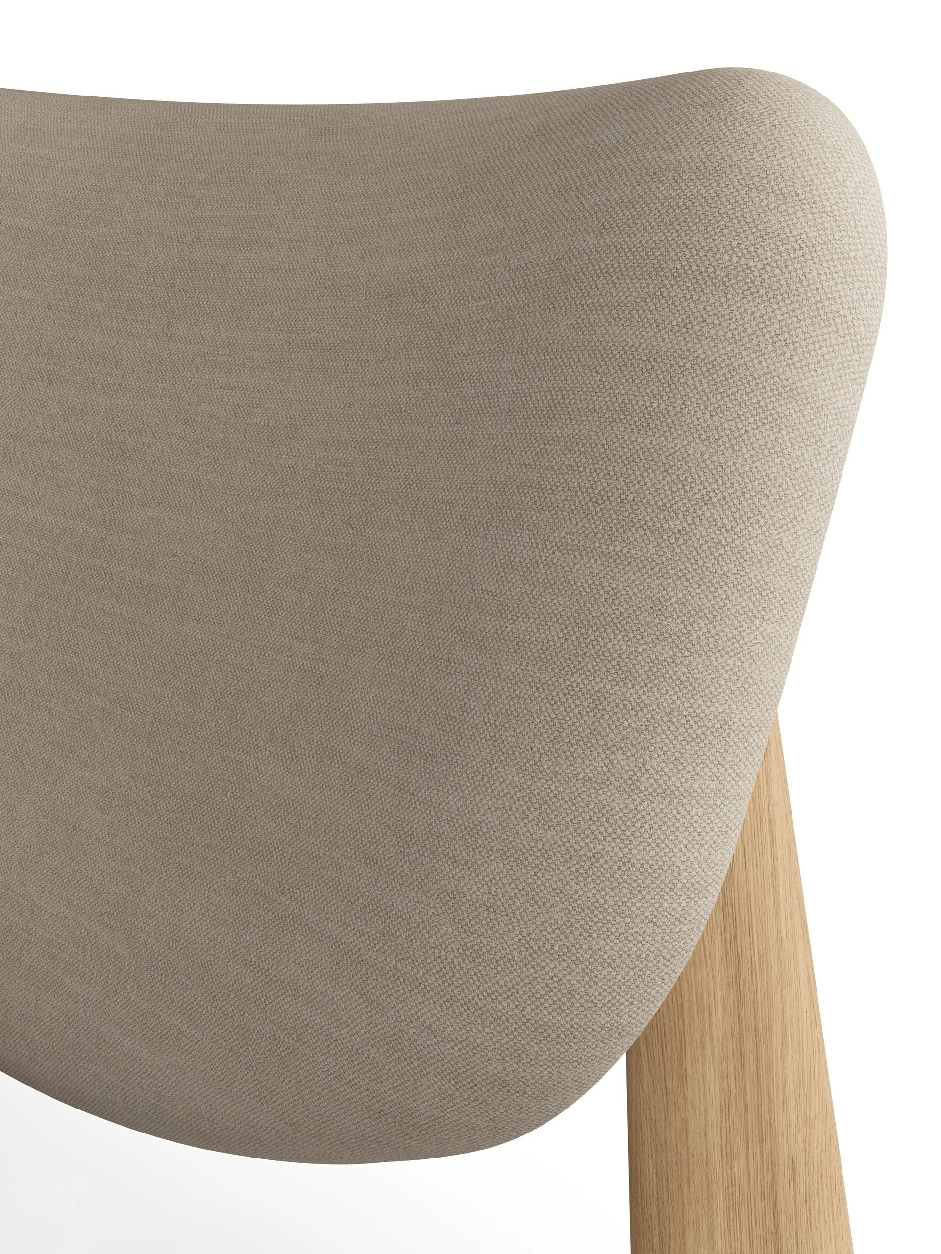 Slab πολυθρόνα με επενδυμένο κάθισμα, Natural brushed oak-Linara 05 CMHR Cream Tom Dixon