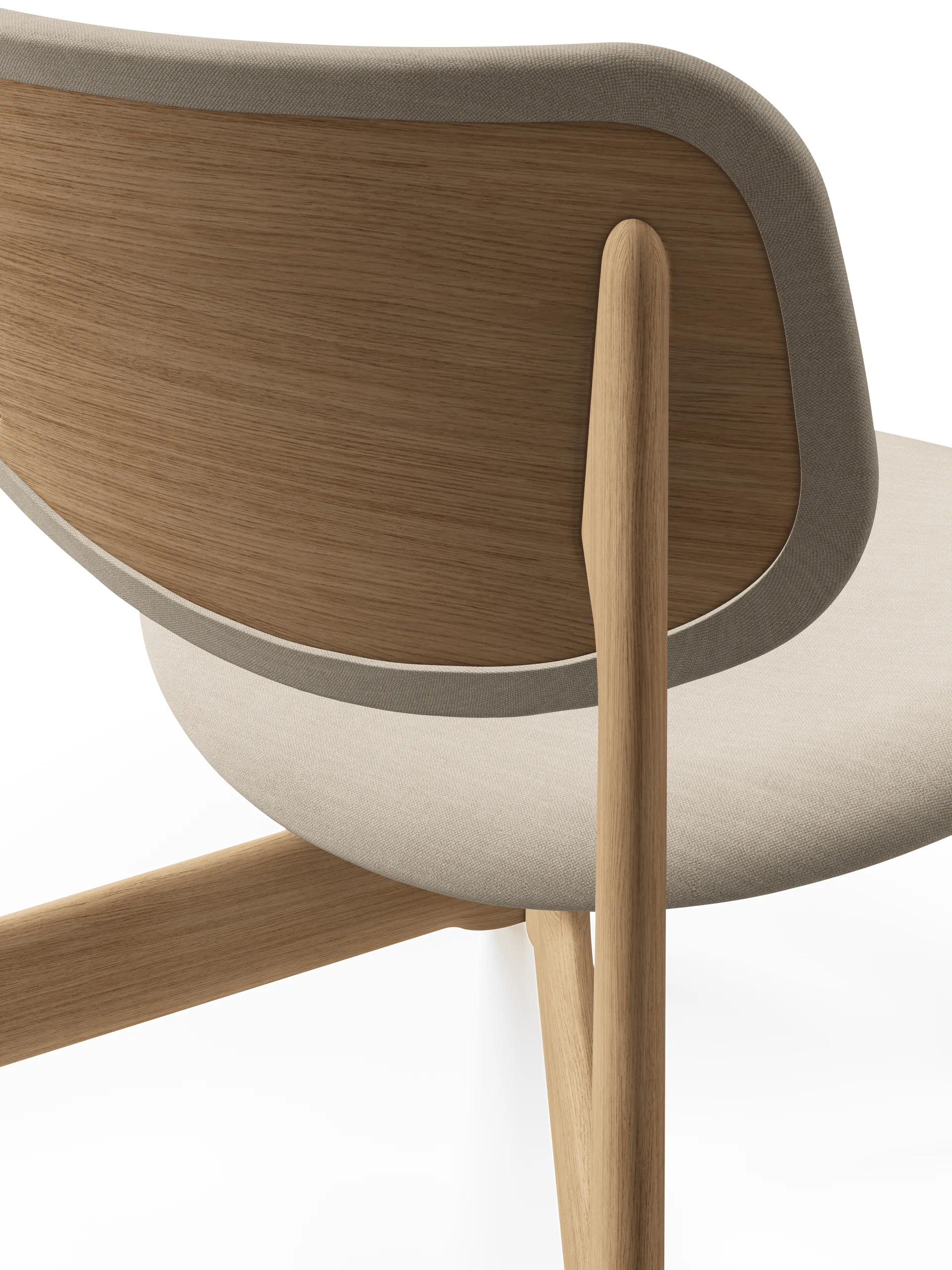 Slab πολυθρόνα με επενδυμένο κάθισμα, Natural brushed oak-Linara 05 CMHR Cream Tom Dixon