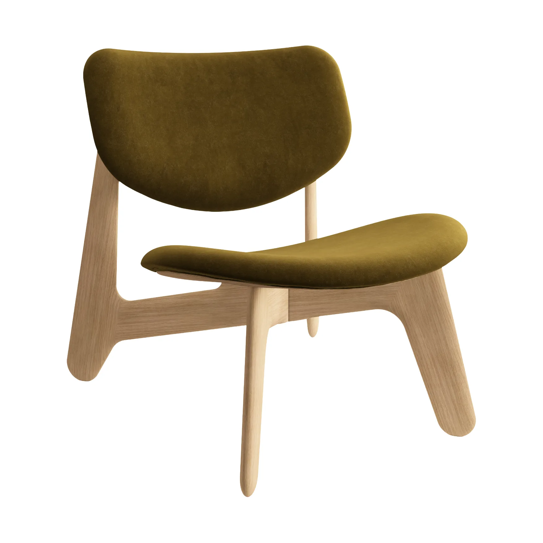 Slab πολυθρόνα με επενδυμένο κάθισμα, Natural brushed oak-Royal 0162 CMHR Khaki Tom Dixon
