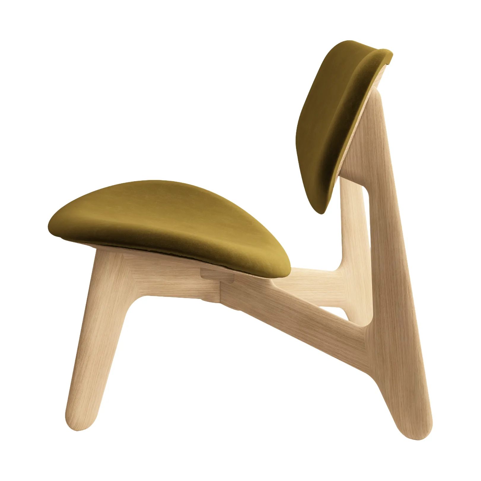 Slab πολυθρόνα με επενδυμένο κάθισμα, Natural brushed oak-Royal 0162 CMHR Khaki Tom Dixon