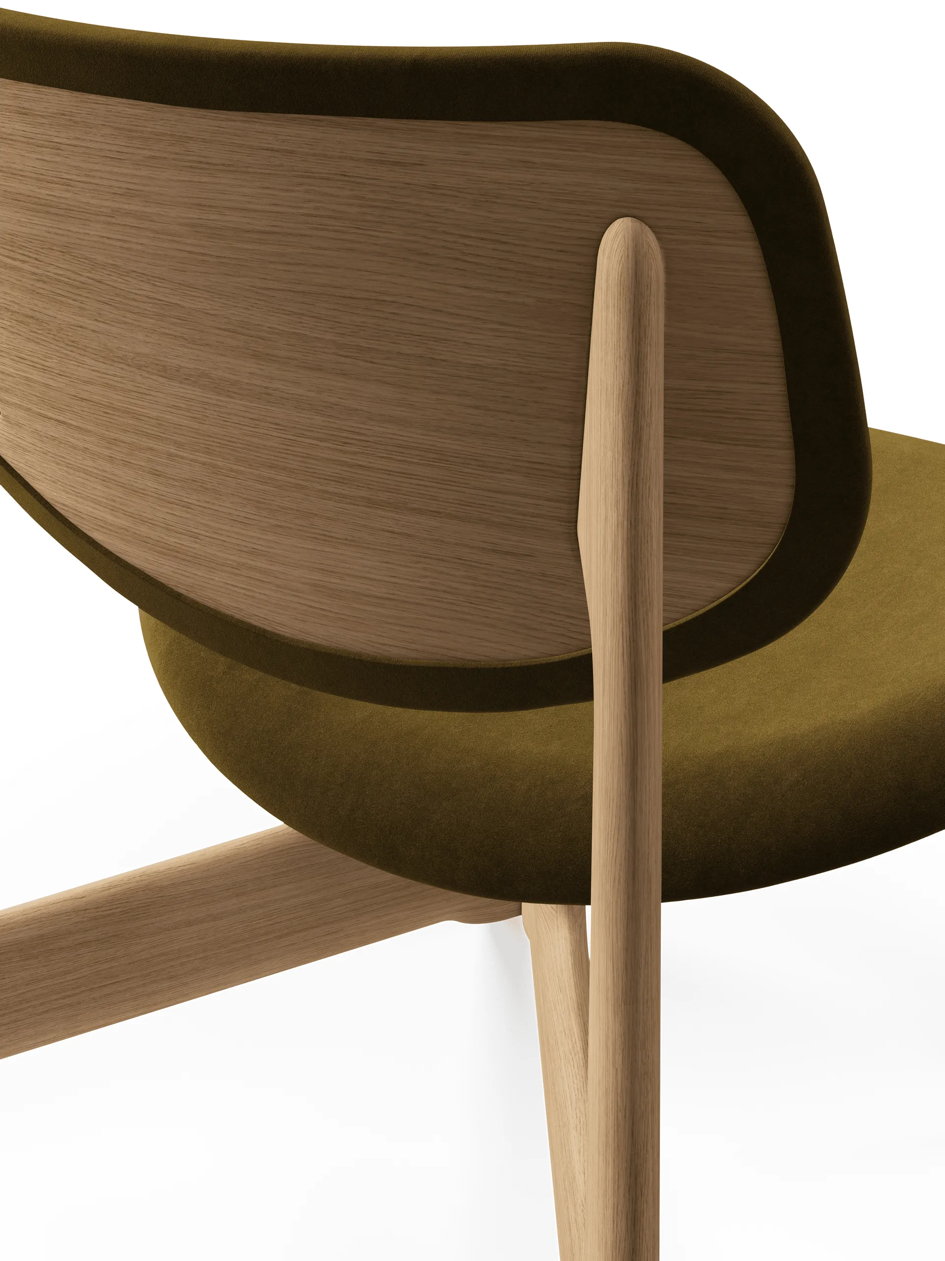 Slab πολυθρόνα με επενδυμένο κάθισμα, Natural brushed oak-Royal 0162 CMHR Khaki Tom Dixon