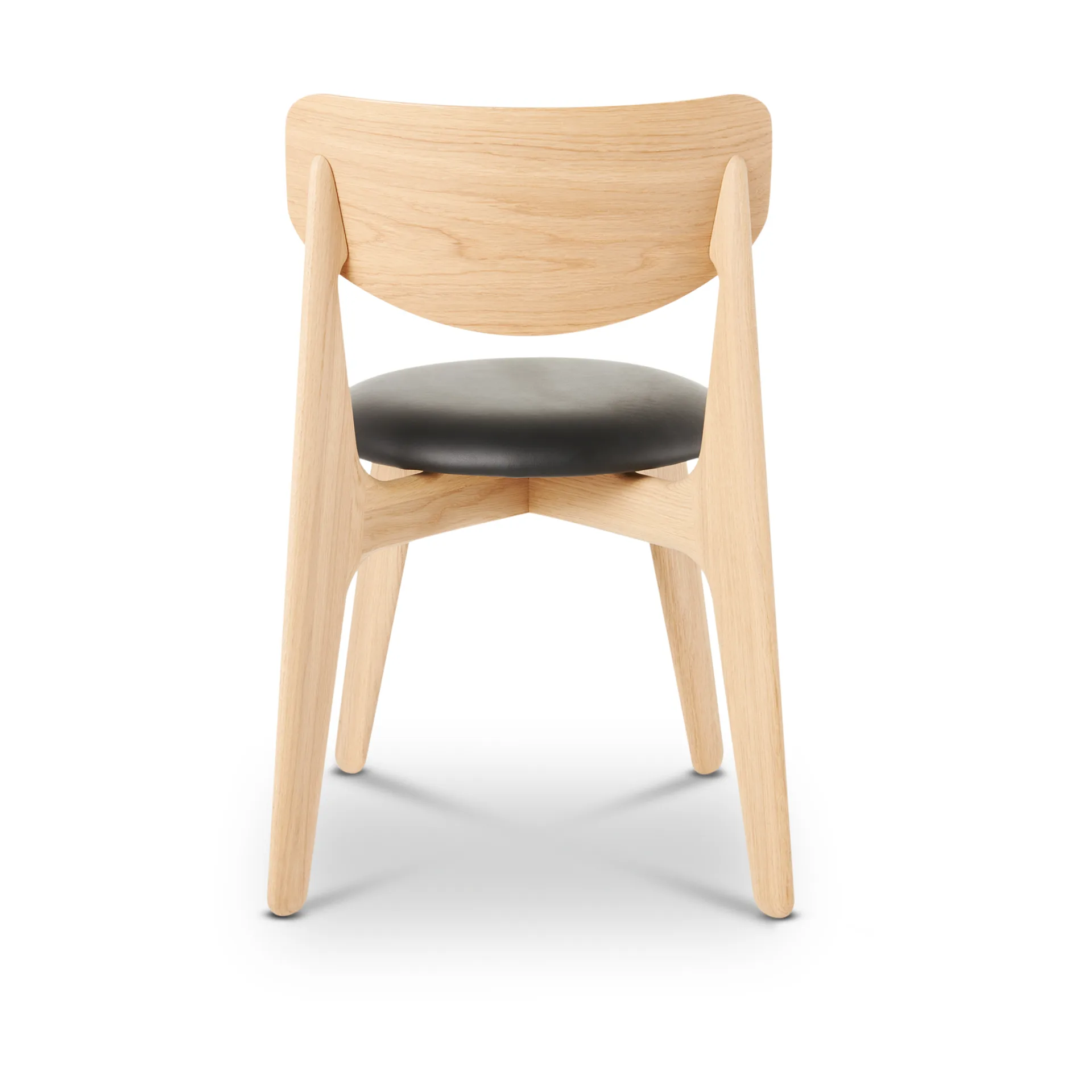 Καρέκλα τραπεζαρίας Slab με επενδυμένο κάθισμα, Natural oak-black leather Tom Dixon