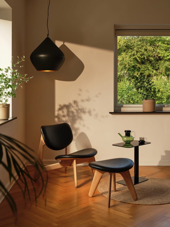 Slab πολυθρόνα με επενδυμένο κάθισμα, Natural oak-black leather Tom Dixon