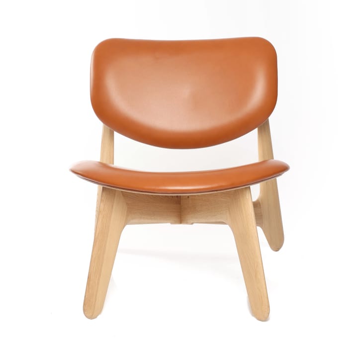Slab πολυθρόνα με επενδυμένο κάθισμα - Natural oak-cognac leather - Tom Dixon