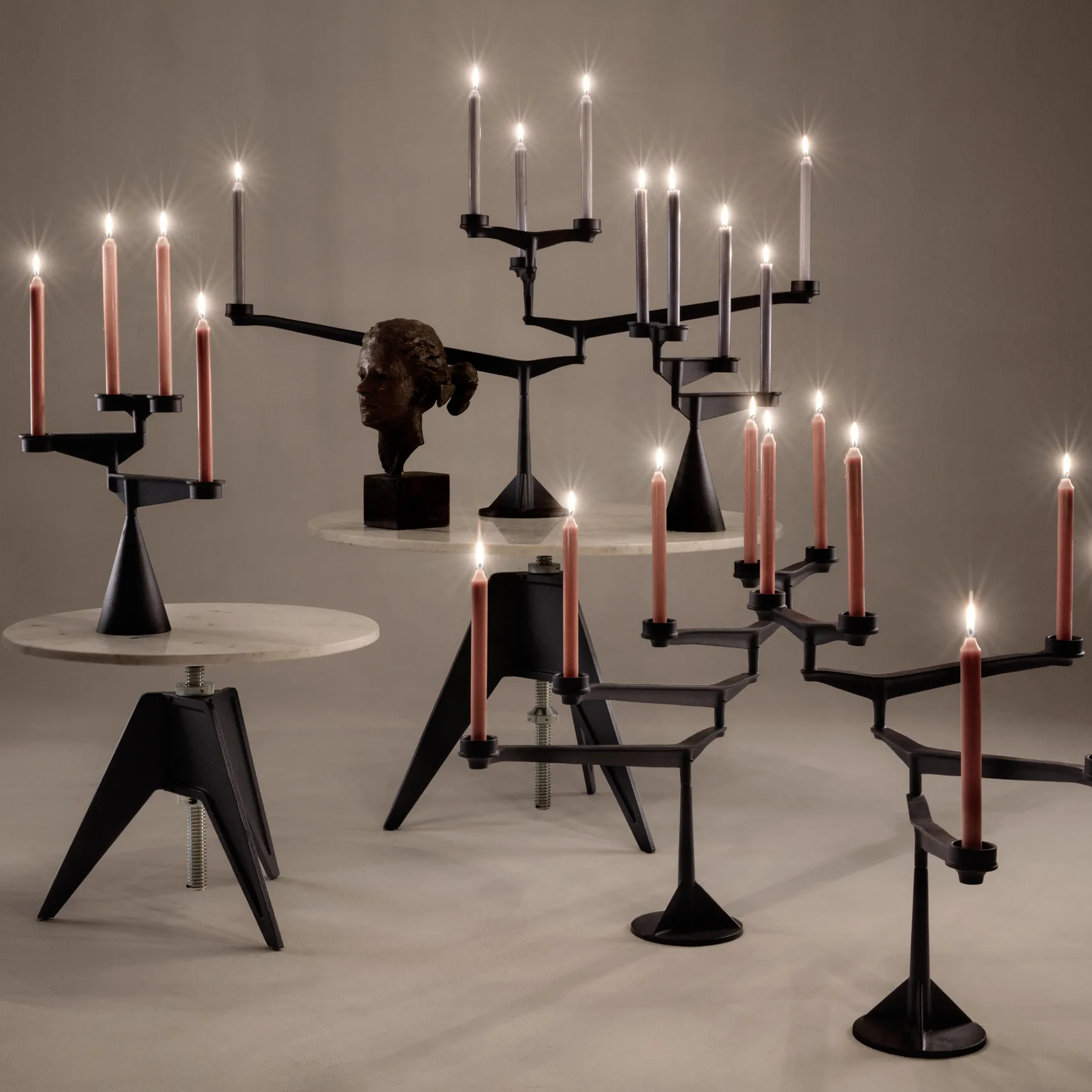 Spin μίνι βάση κεριού, Μαύρο Tom Dixon