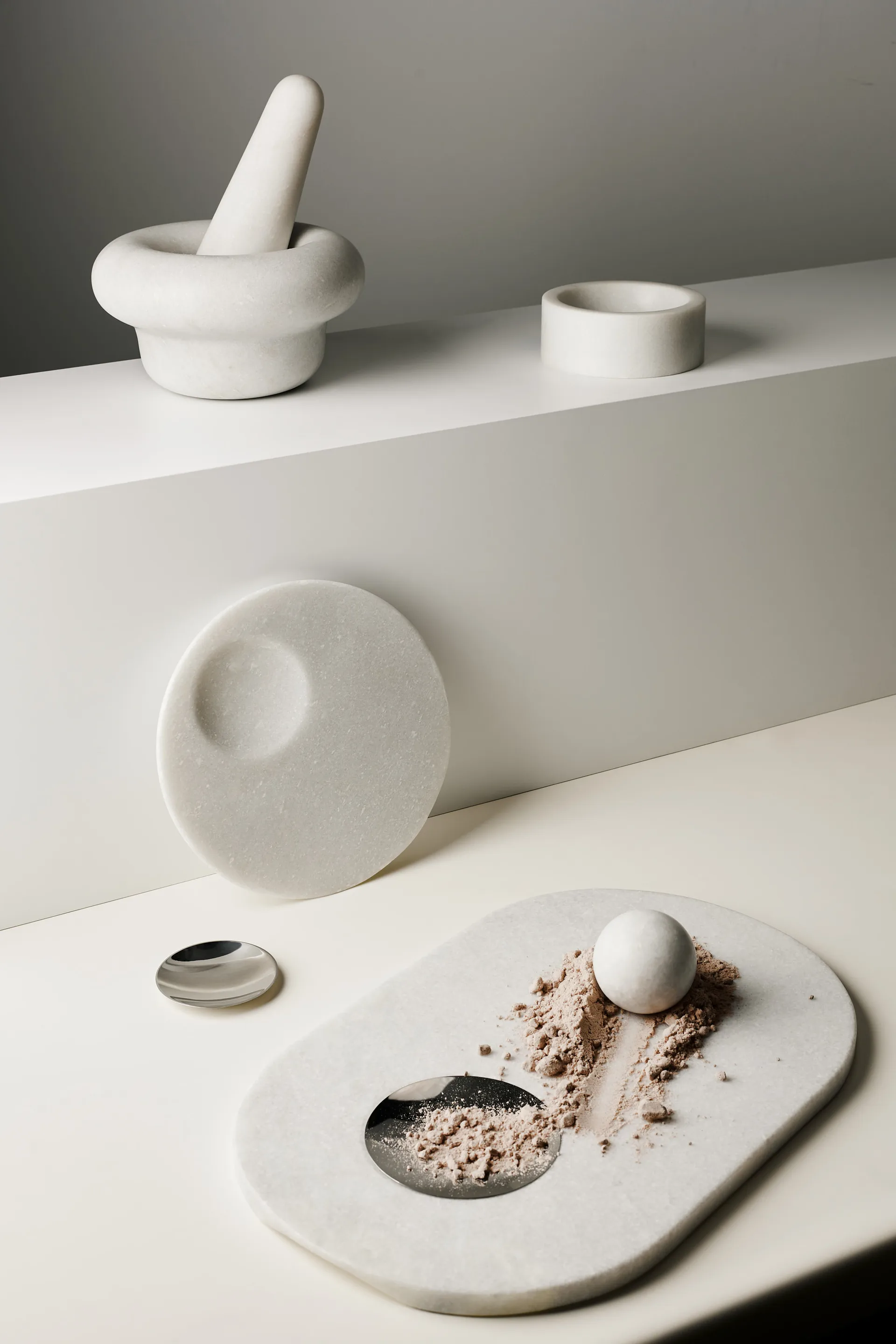 Μύλος μπαχαρικών Stone Ø12 cm, White marble Tom Dixon