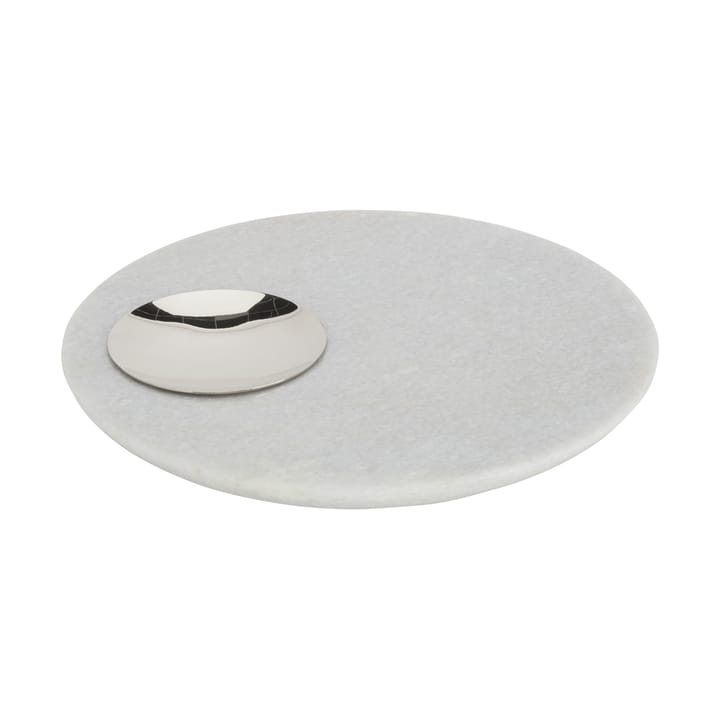 Stone δίσκος σερβιρίσματος Ø22 cm - White marble-silver - Tom Dixon
