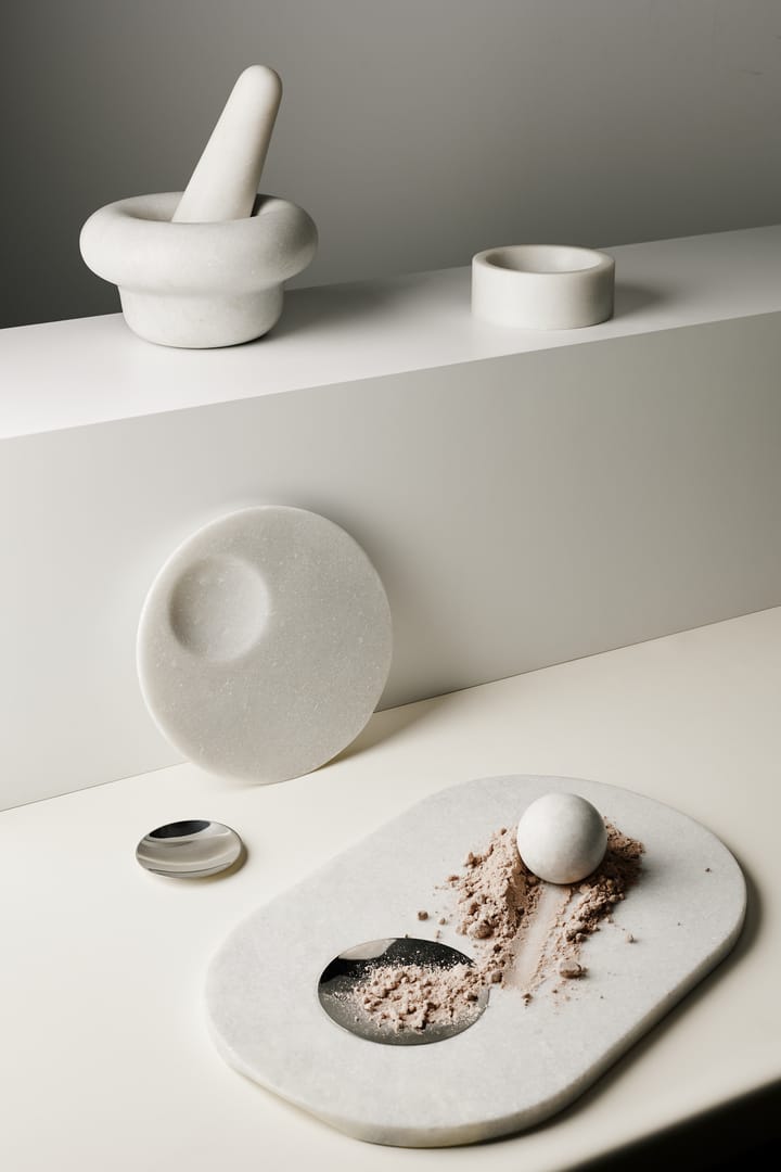 Stone δίσκος σερβιρίσματος Ø22 cm, White marble-silver Tom Dixon