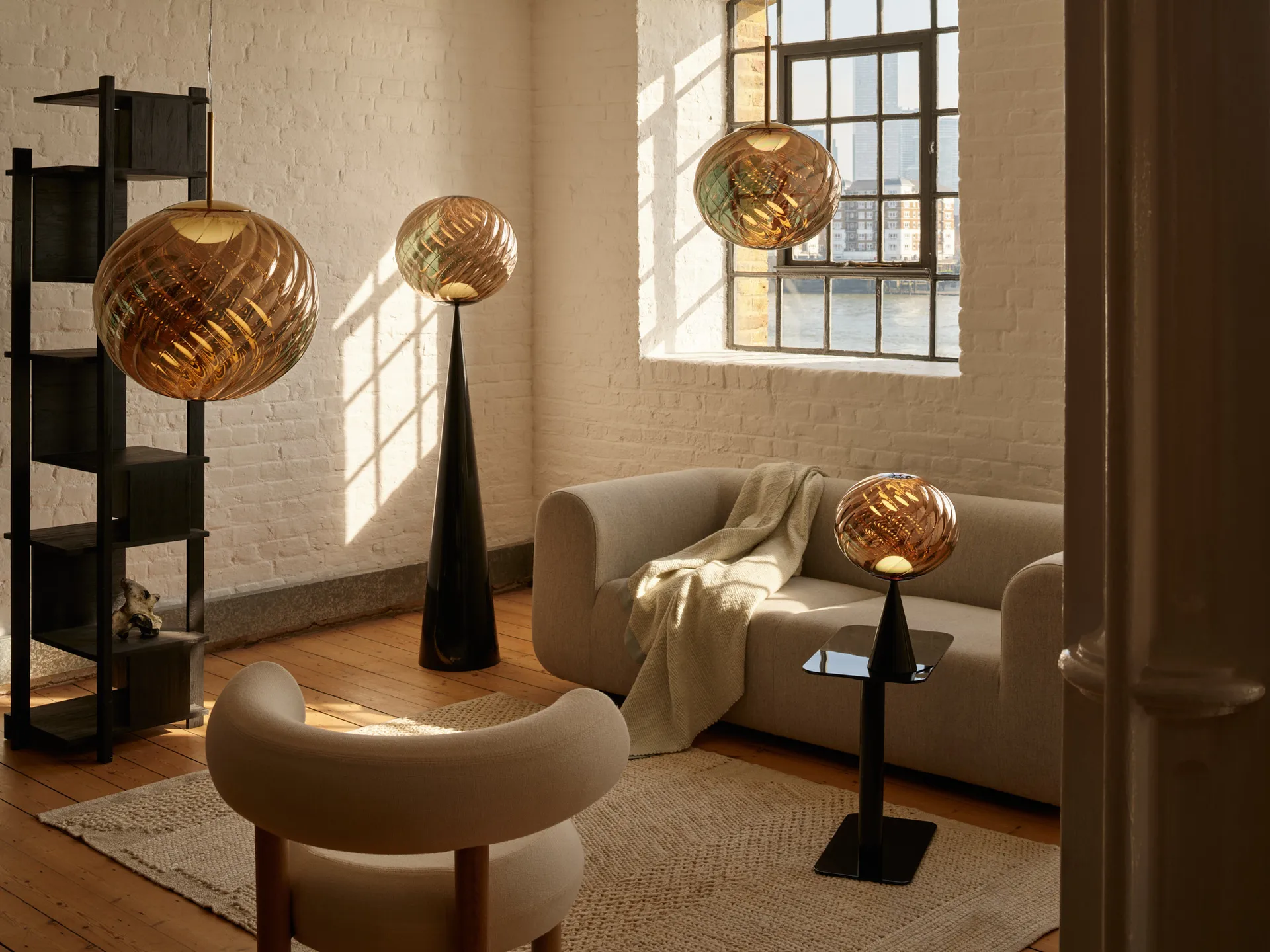 Thread ριχτάρι 140x180 cm, Blue & White Tom Dixon