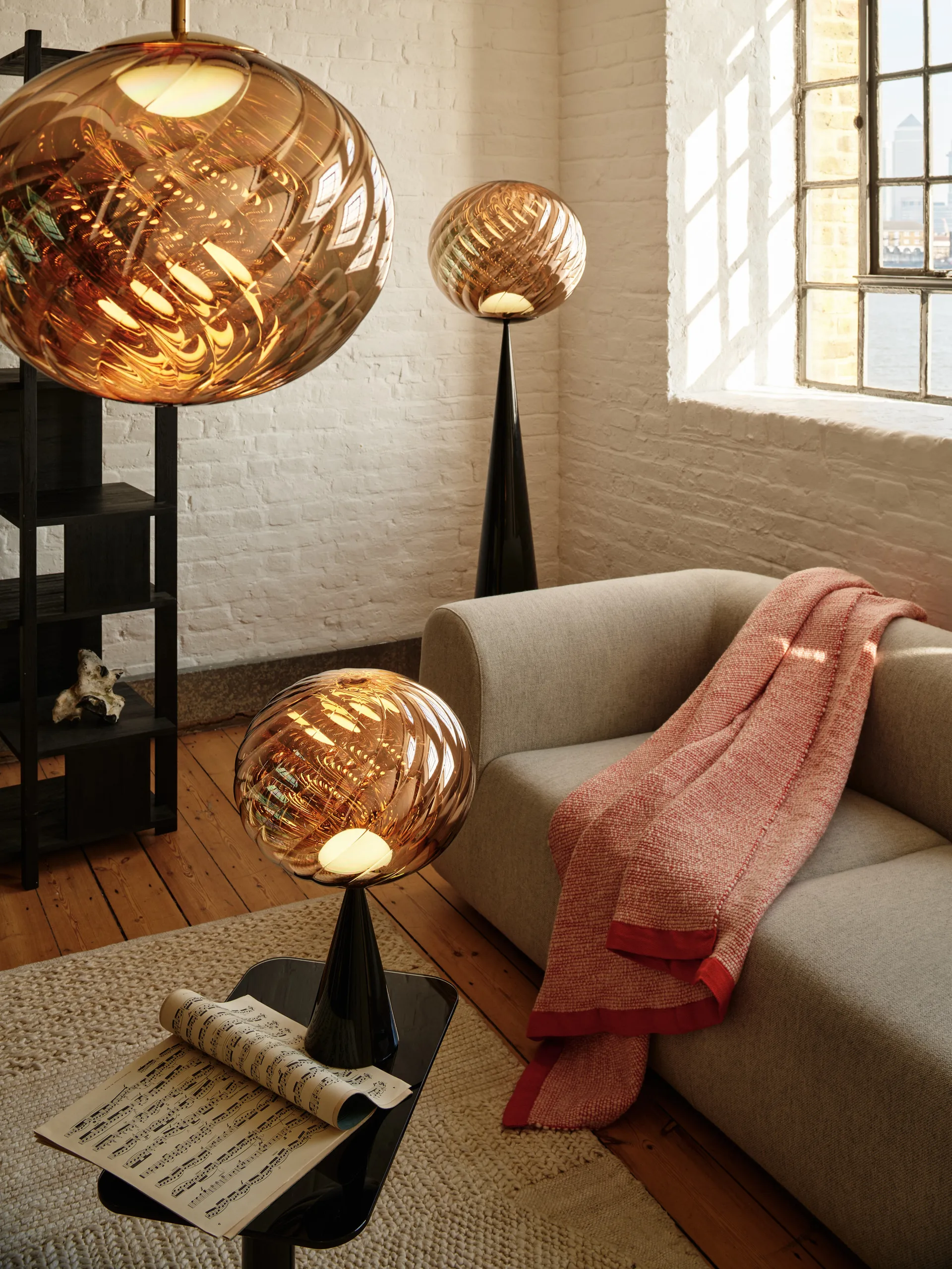 Thread ριχτάρι 140x180 cm, Orange & White Tom Dixon