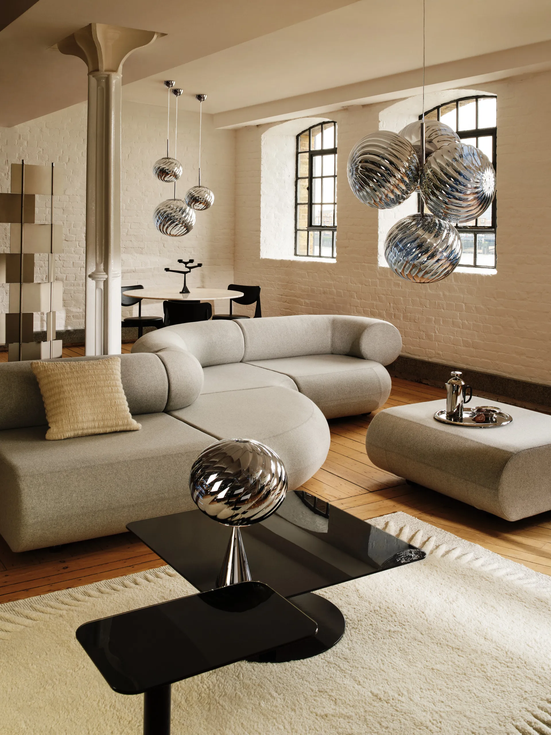 Whirl φωτιστικό οροφής Ø45 cm, Silver Tom Dixon