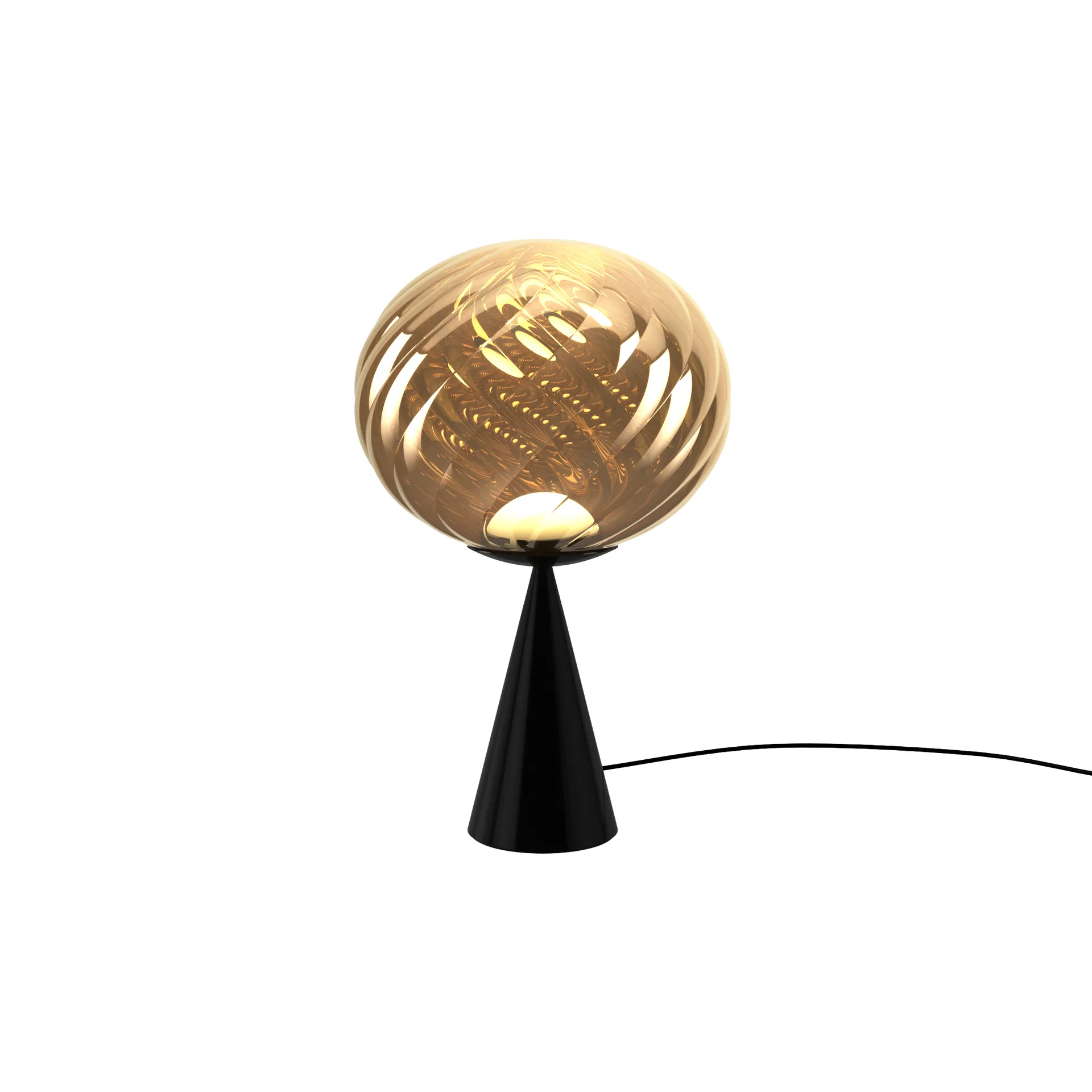 Whirl cone fat επιτραπέζιο φωτιστικό, Gold-black Tom Dixon