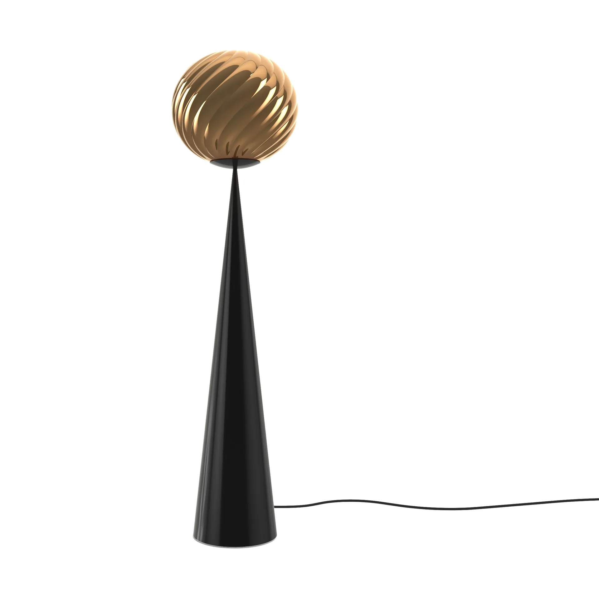Whirl cone fat φωτιστικό δαπέδου, Gold-black Tom Dixon