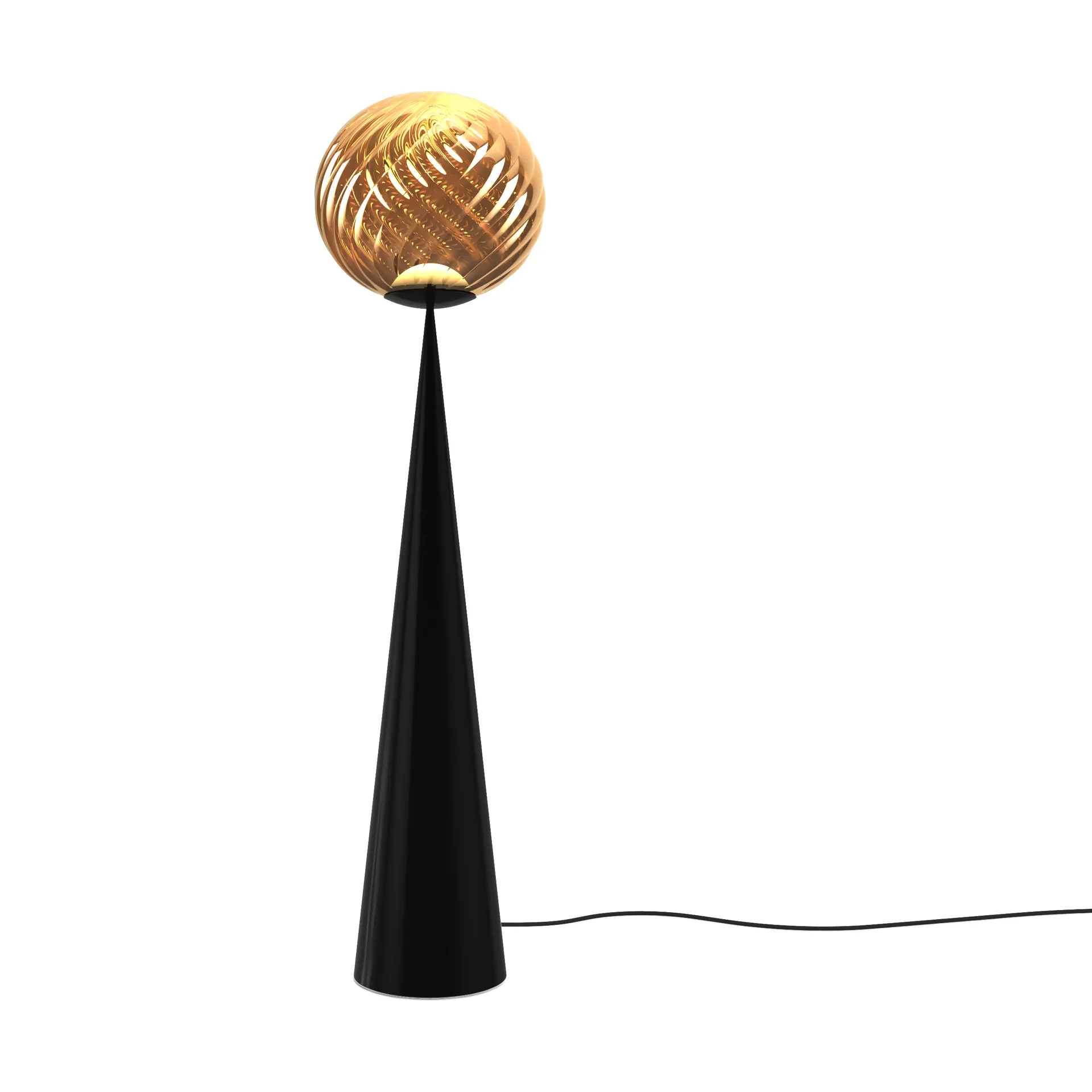 Whirl cone fat φωτιστικό δαπέδου, Gold-black Tom Dixon