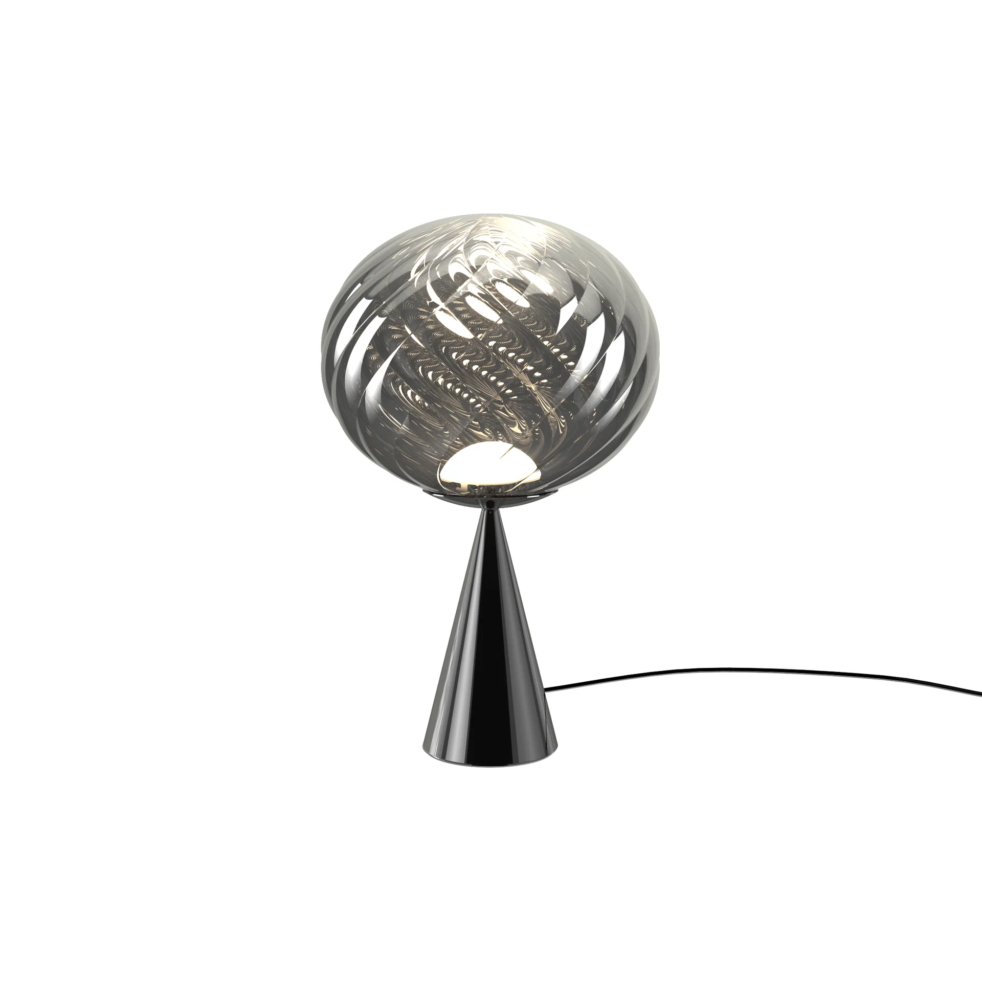 Whirl cone fat επιτραπέζιο φωτιστικό, Silver-black Tom Dixon