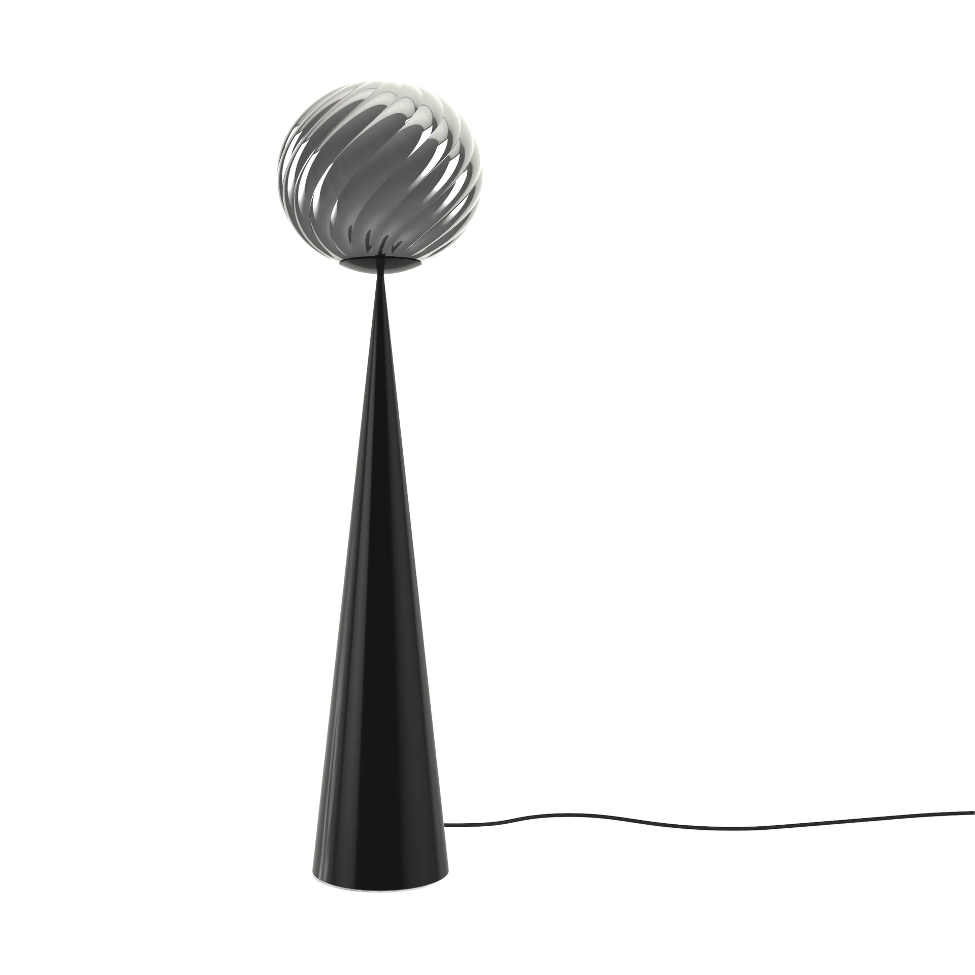 Whirl cone fat φωτιστικό δαπέδου, Silver-black Tom Dixon