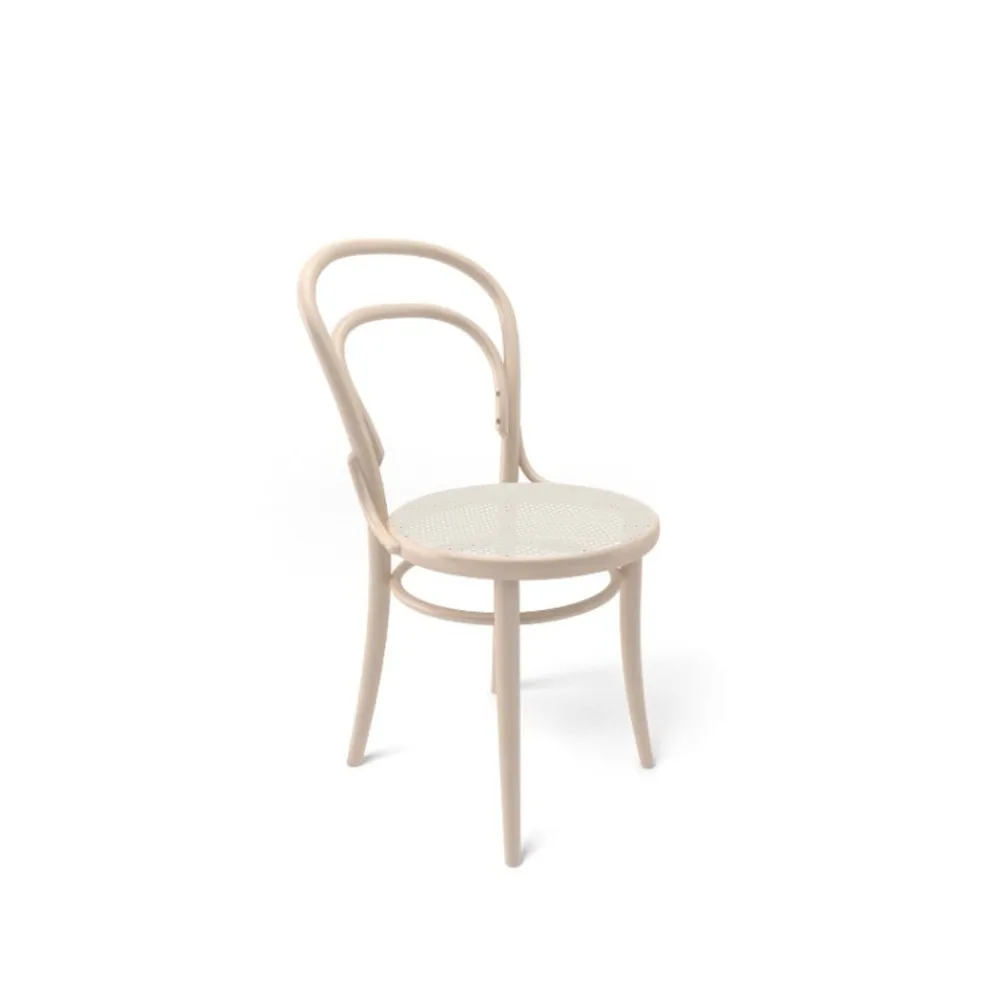 Καρέκλα Ton no.14, Beech clear lacquer-New rattan seat TON