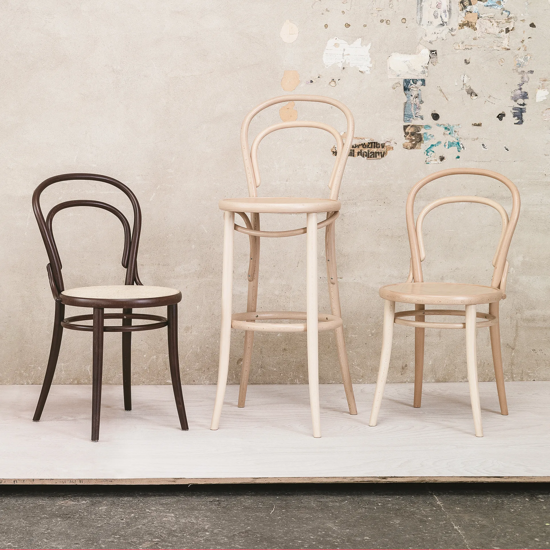 Καρέκλα Ton no.14, Coffee B4-New rattan seat TON