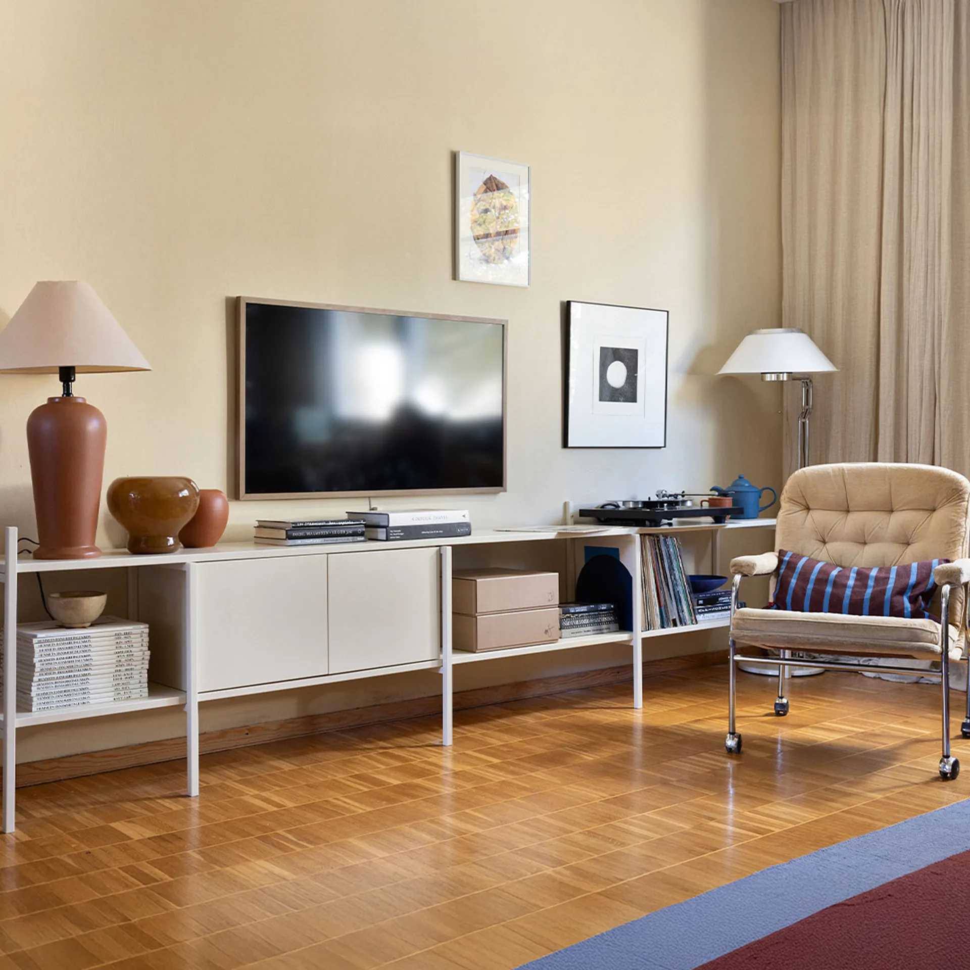 Portal έπιπλο τηλεόρασης, Off white, 244 εκ.,  TÔNN furniture