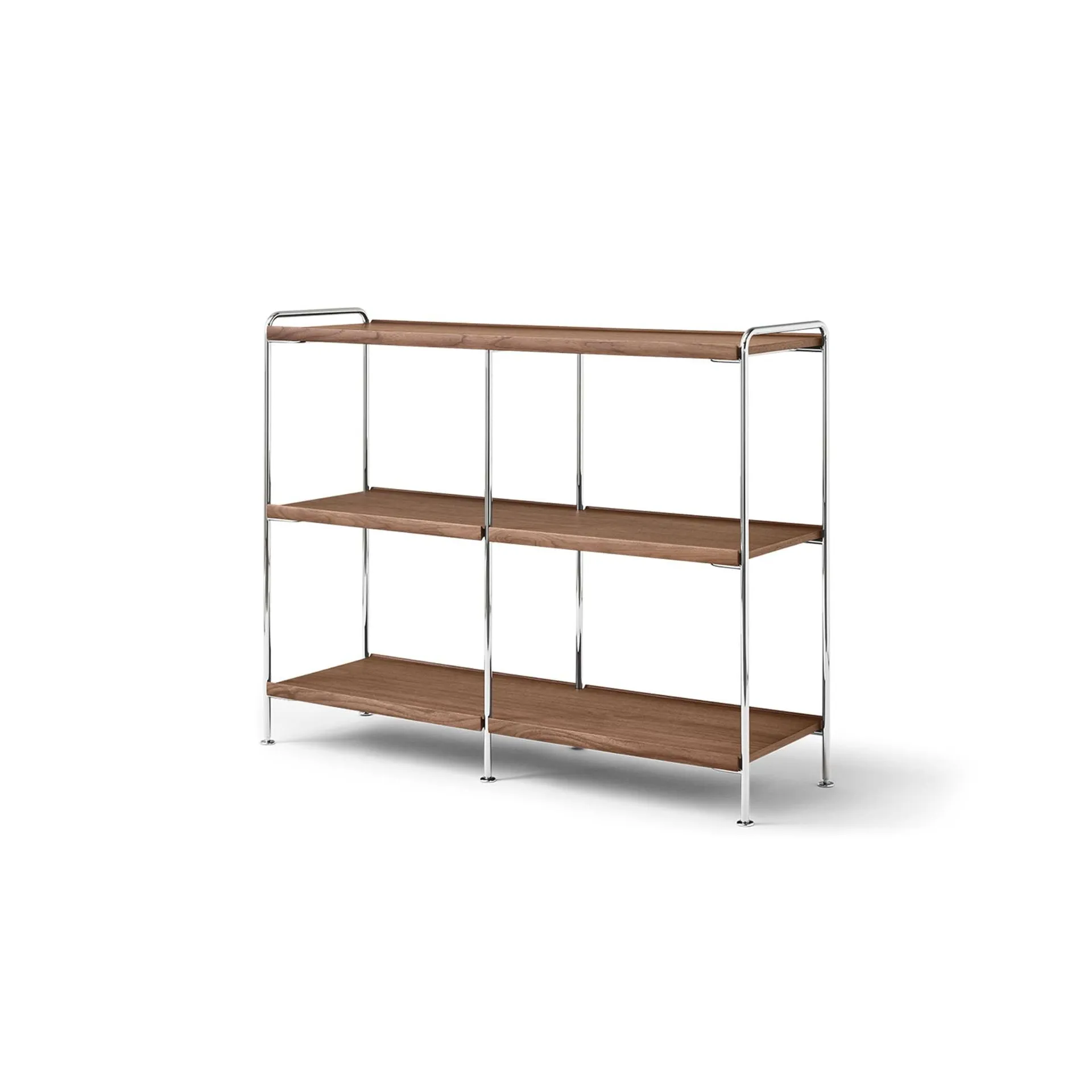 Alima NDS5 ράφι, Λακαρισμένη καρυδιά-χρώμιο, 123x95x38 cm &Tradition