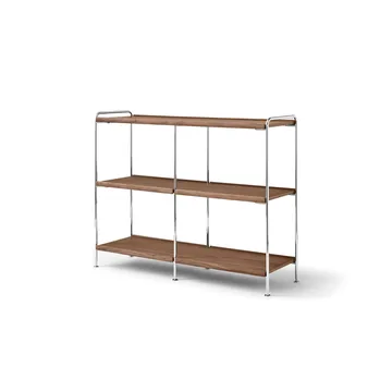 Alima NDS5 ράφι - Λακαρισμένη καρυδιά-χρώμιο, 123x95x38 cm - &Tradition
