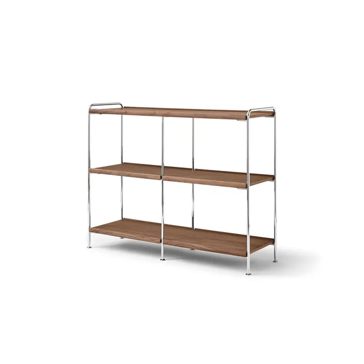 Alima NDS5 ράφι - Λακαρισμένη καρυδιά-χρώμιο, 123x95x38 cm - &Tradition