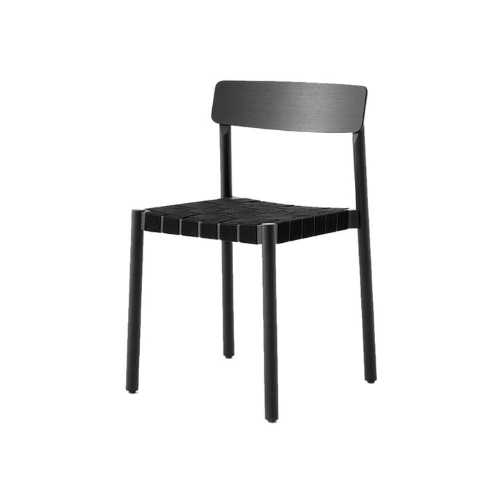 Καρέκλα Betty TK1 - Μαύρο, μαύρο πλεκτό κάθισμα από λινό ύφασμα - &Tradition