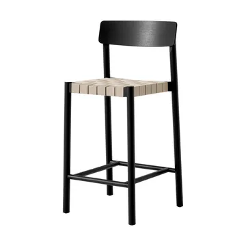 Betty TK12 Counter Chair μπαρ καρέκλα 65 cm - λινό σε φυσικό χρώμα-μαύρη λουστραρισμένη φράξος - &Tradition