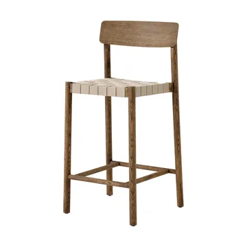 Betty TK12 Counter Chair μπαρ καρέκλα 65 cm - λινό σε φυσικό χρώμα-καπνιστή δρυς - &Tradition