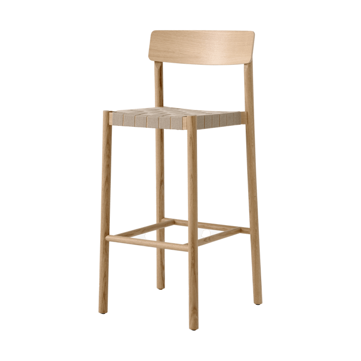 Betty TK15 Bar Chair μπαρ καρέκλα 75 cm - Λουστραρισμένη δρυς-λινό σε φυσικό χρώμα - &Tradition