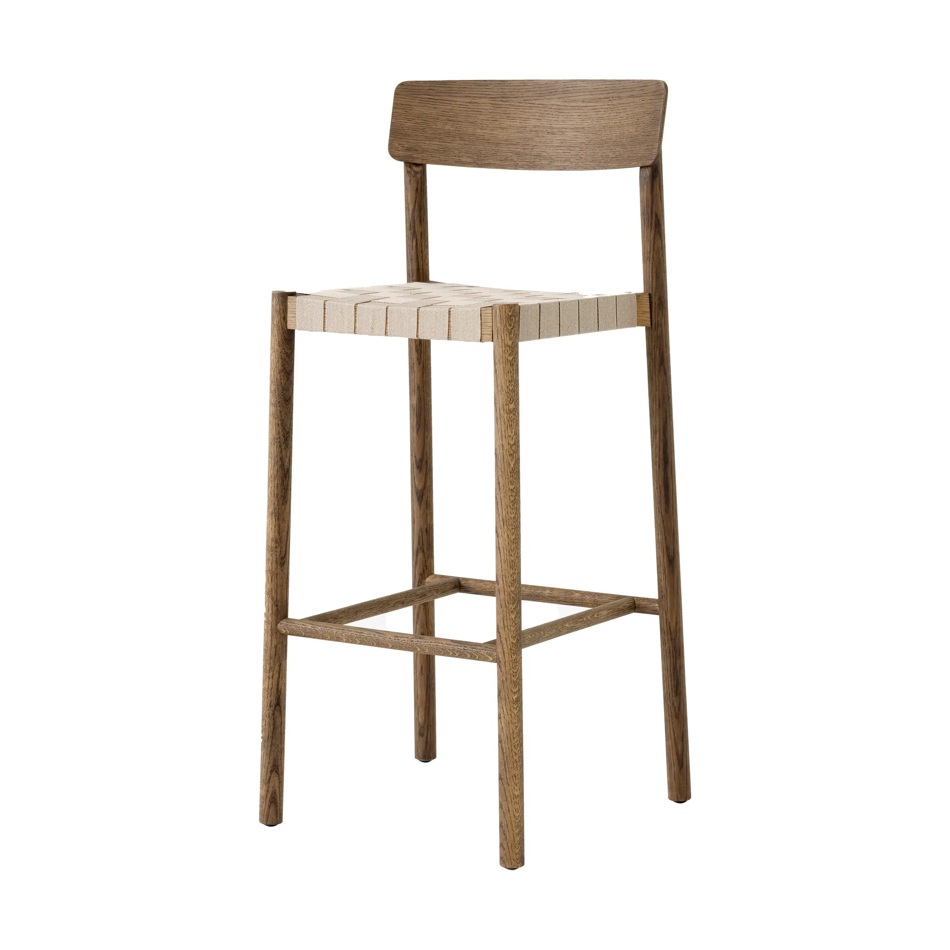 Betty TK15 Bar Chair μπαρ καρέκλα 75 cm, καπνιστή δρυς-λινό σε φυσικό χρώμα &Tradition