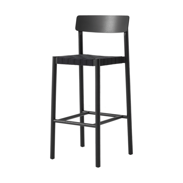 Betty TK15 Bar Chair μπαρ καρέκλα 75 cm - Mαύρη λουστραρισμένη φράξος-μαύρο λινό - &Tradition