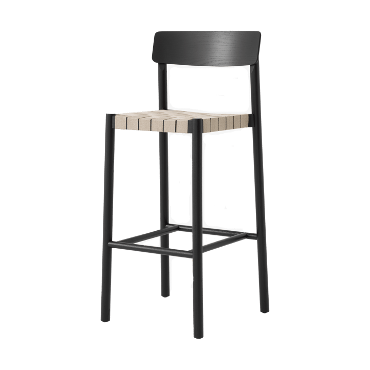 Betty TK15 Bar Chair μπαρ καρέκλα 75 cm - Mαύρη λουστραρισμένη φράξος-λινό σε φυσικό χρώμα - &Tradition