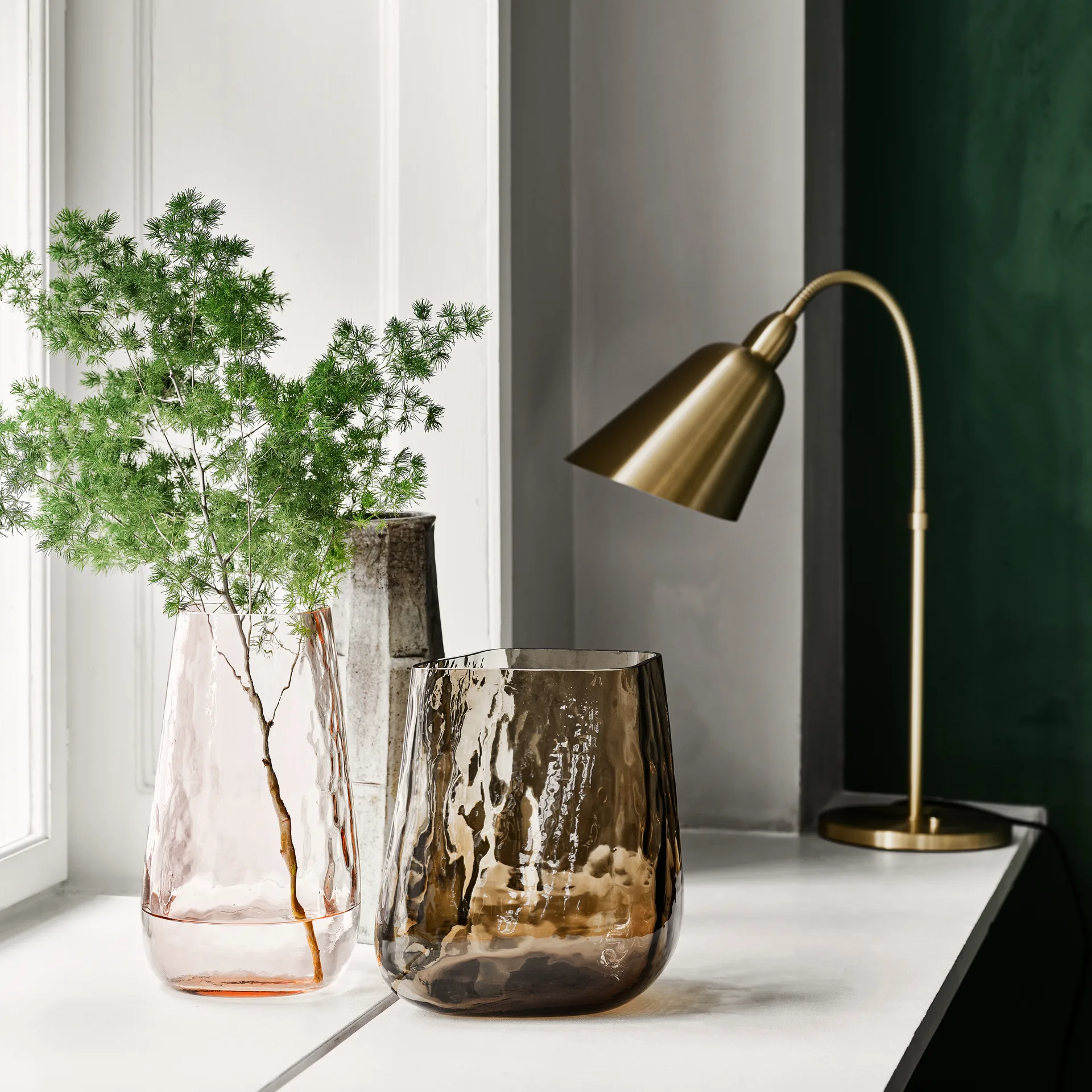 Collect SC67 βάζο γυάλινο 23 cm, κυπαρισσί &Tradition