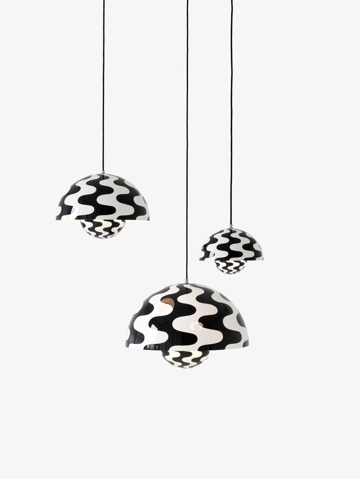 Flowerpot VP1 κρεμαστό φωτιστικό, Black-white pattern &Tradition