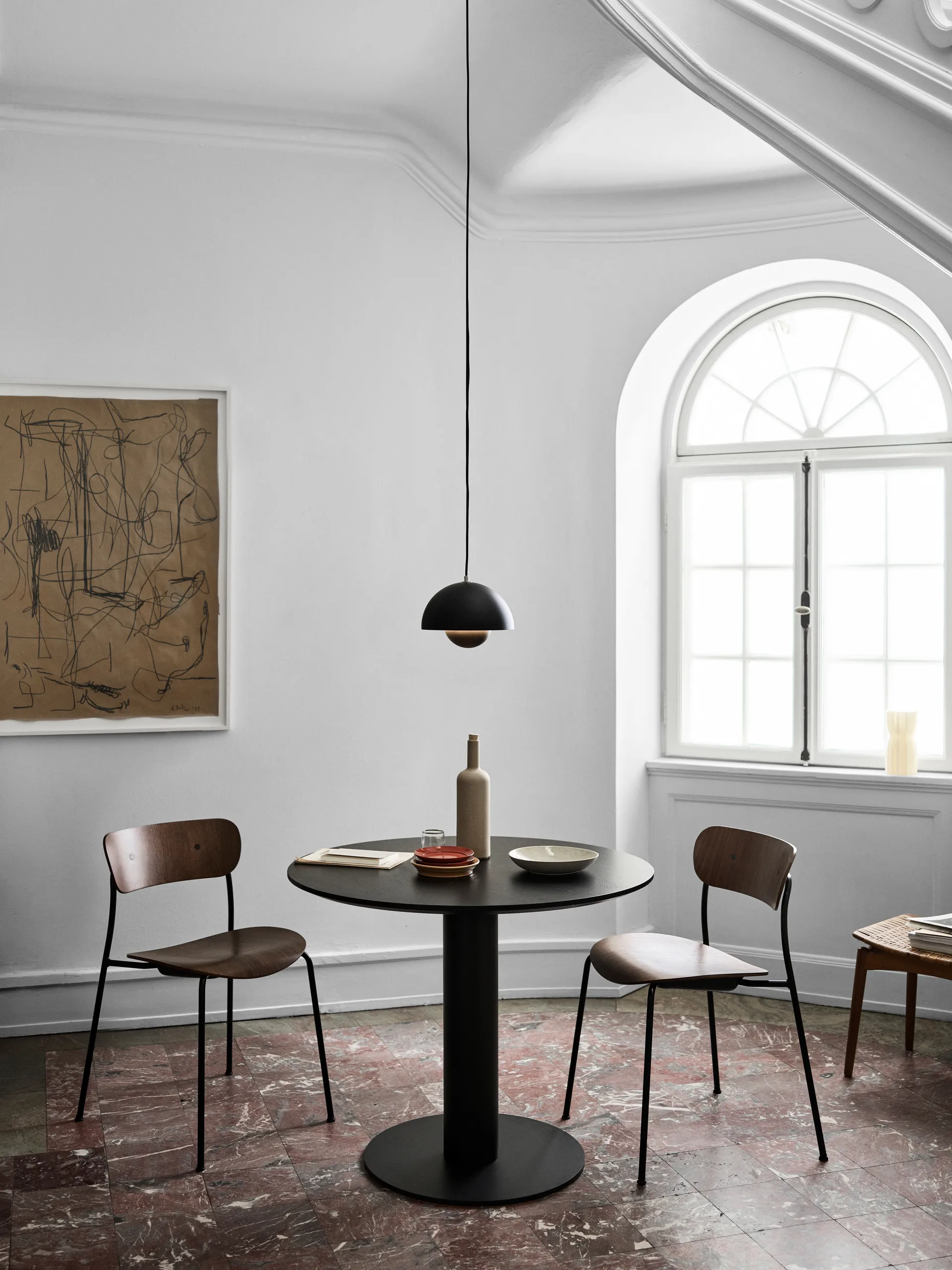 Flowerpot VP1 κρεμαστό φωτιστικό, Ματ μαύρο &Tradition