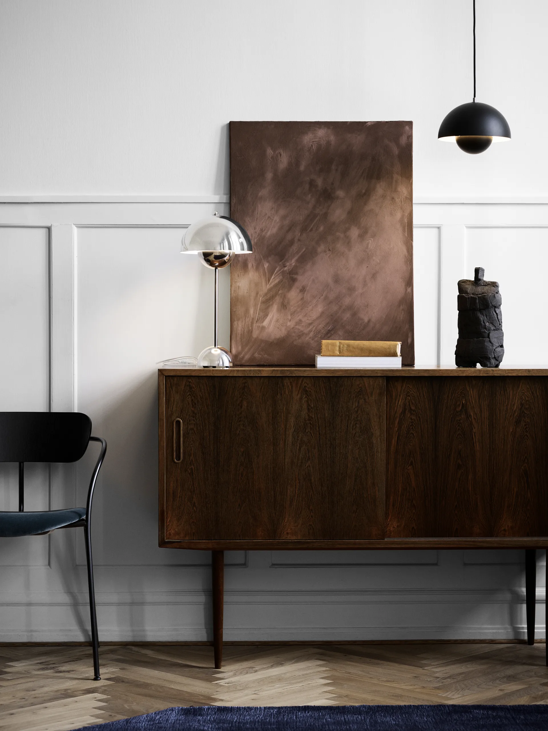 Flowerpot VP1 κρεμαστό φωτιστικό, Ματ μαύρο &Tradition