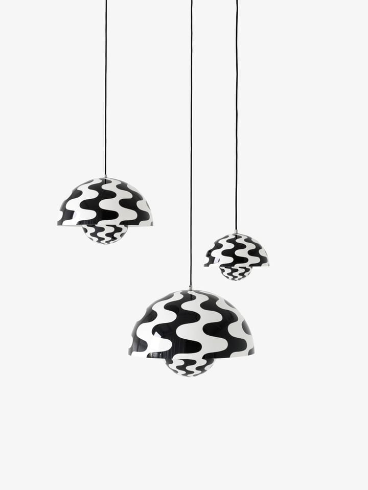 Flowerpot VP2 κρεμαστό φωτιστικό, Black-white pattern &Tradition