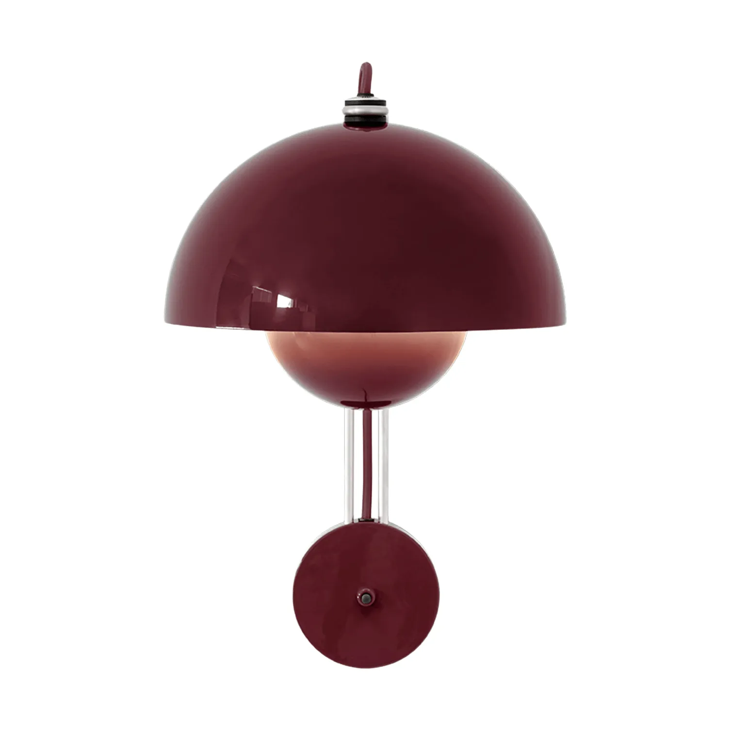 Flowerpot VP8 φωτιστικό τοίχου, Dark plum &Tradition