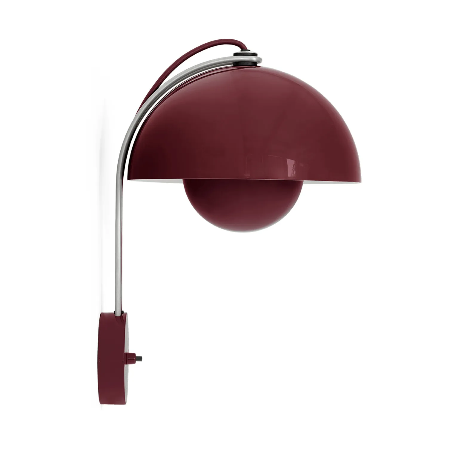 Flowerpot VP8 φωτιστικό τοίχου, Dark plum &Tradition