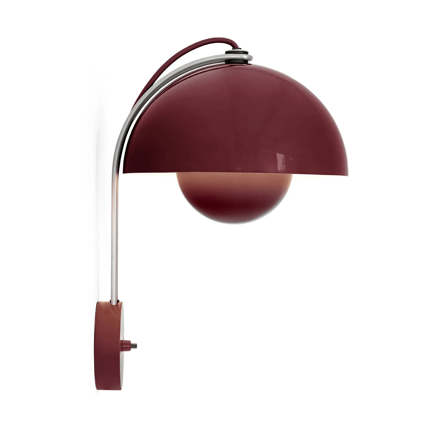Flowerpot VP8 φωτιστικό τοίχου, Dark plum &Tradition