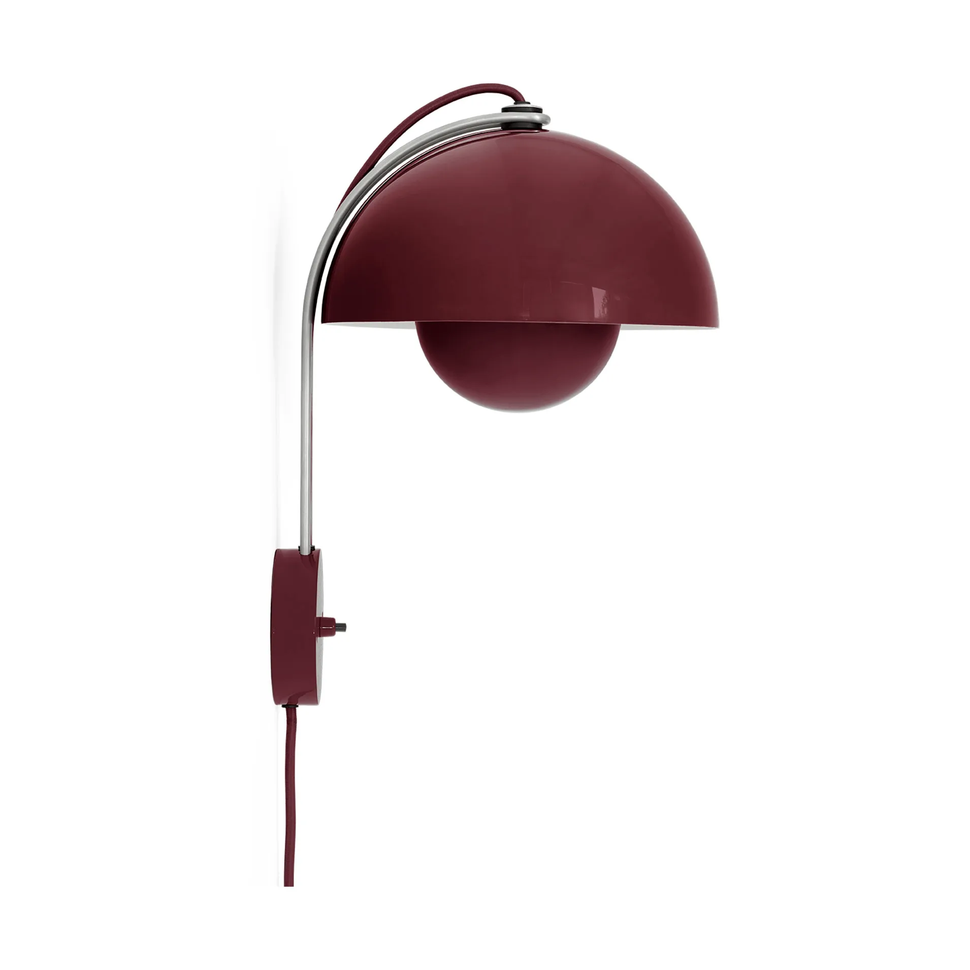 Flowerpot VP8 φωτιστικό τοίχου, Dark plum &Tradition
