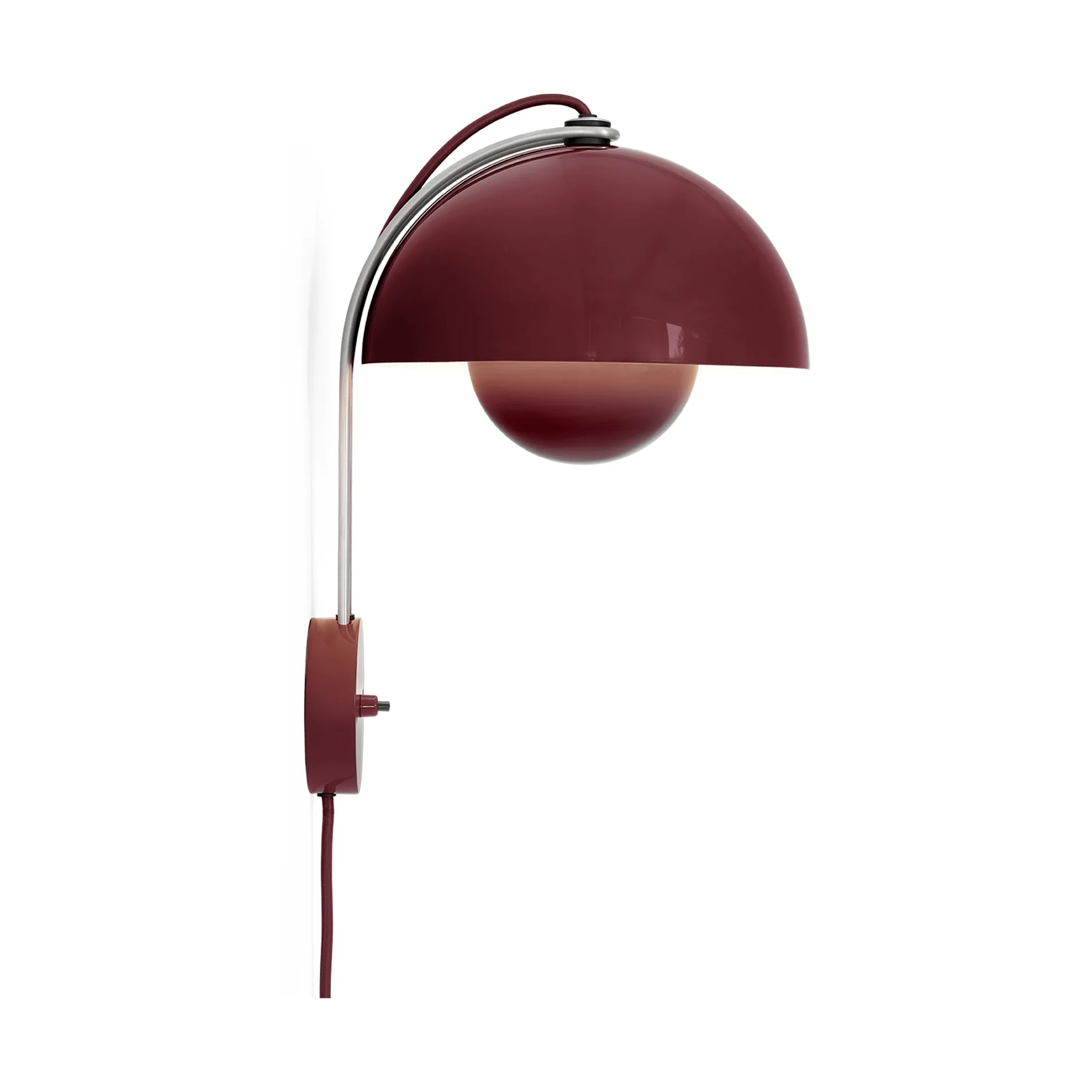 Flowerpot VP8 φωτιστικό τοίχου, Dark plum &Tradition
