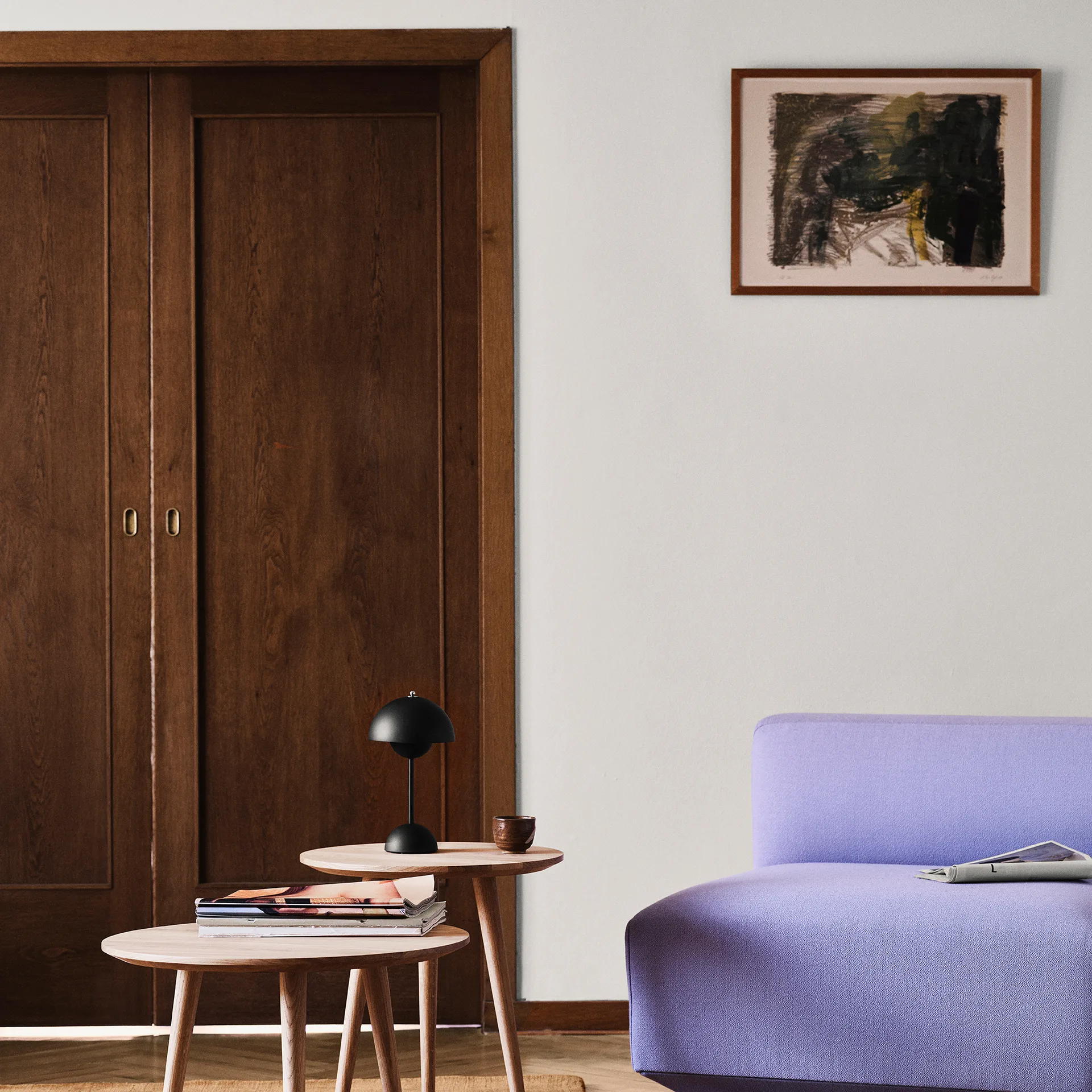 Flowerpot φορητό επιτραπέζιο φωτιστικό VP9, ματ μαύρο &Tradition