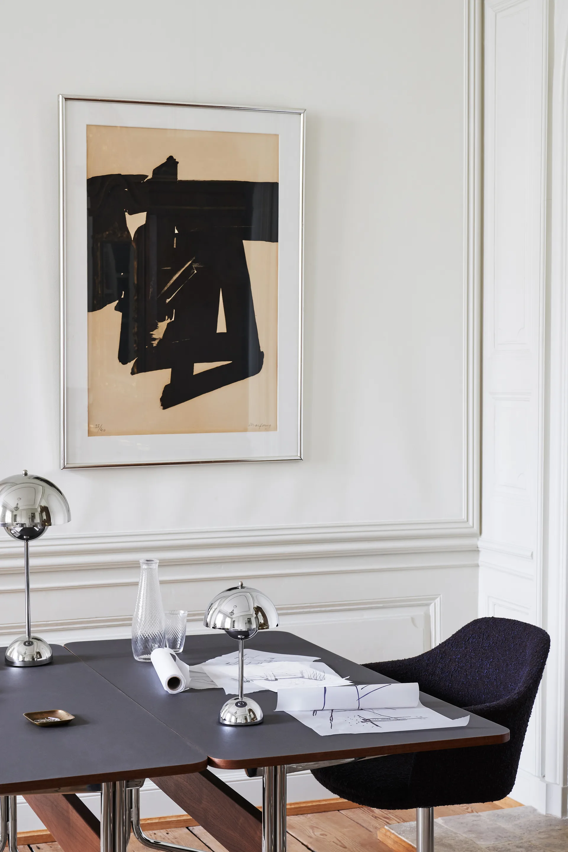 Flowerpot φορητό επιτραπέζιο φωτιστικό VP9, Χρώμιο &Tradition