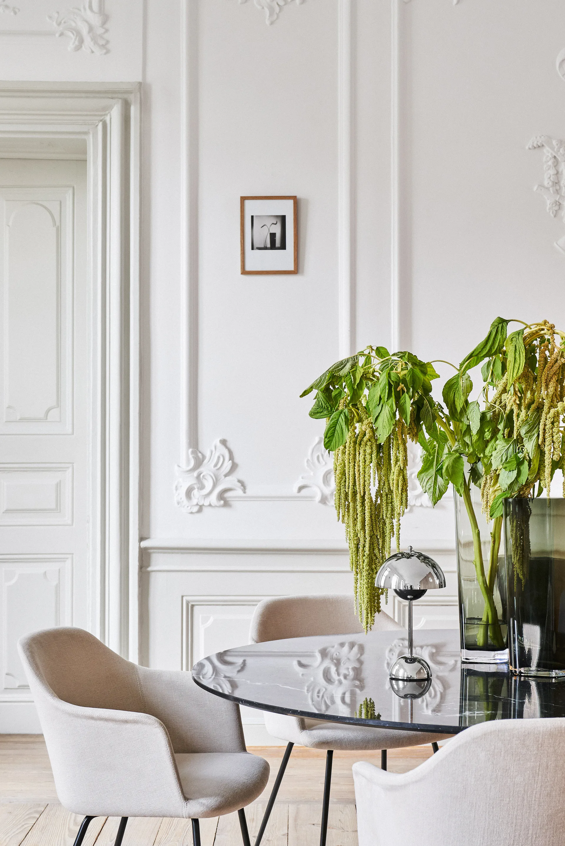 Flowerpot φορητό επιτραπέζιο φωτιστικό VP9, Χρώμιο &Tradition