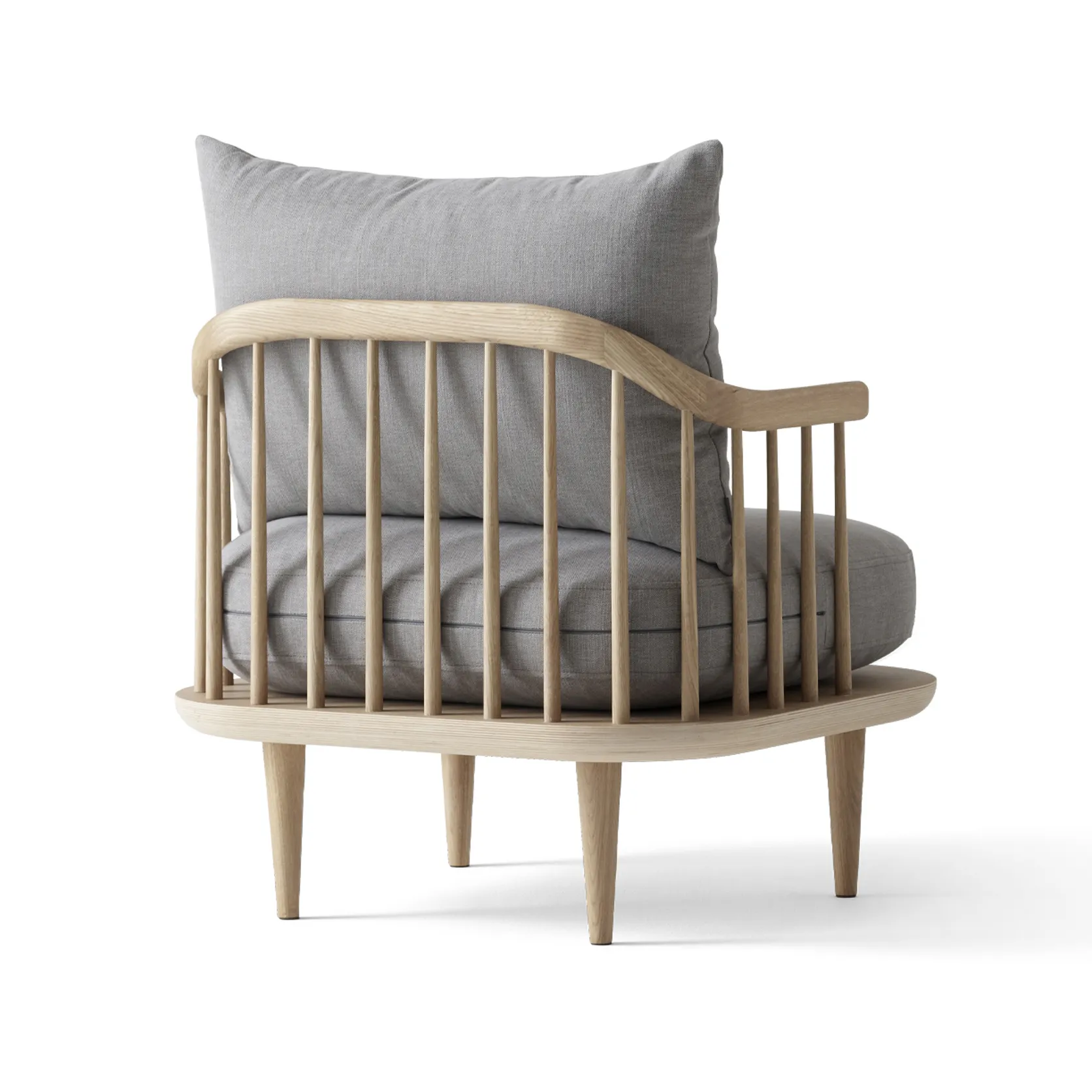 Καρέκλα Fly SC10, Λευκή βερνικωμένη βελανιδιά. ανοιχτό γκρι &Tradition