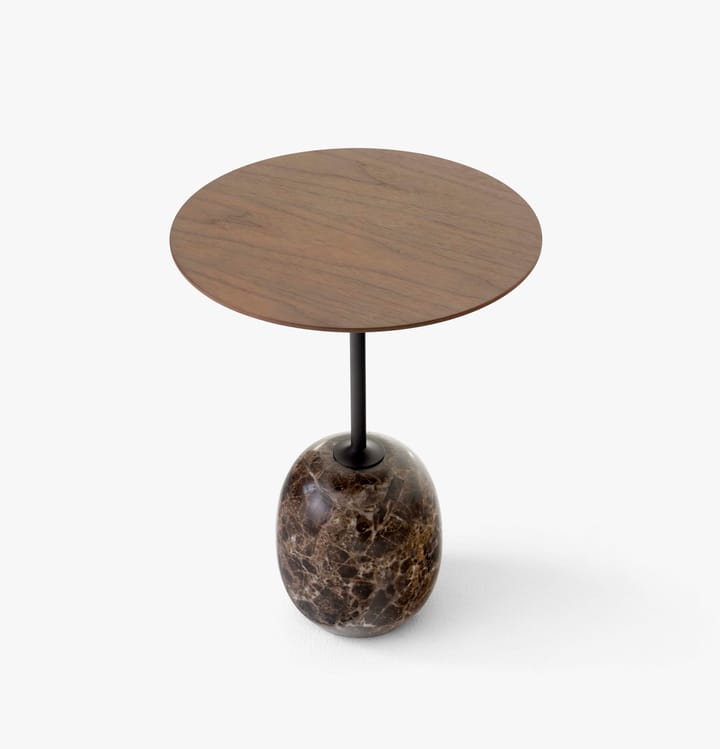 Lato βοηθητικό τραπεζάκι LN8, Lacquered walnut-Emperador marble &Tradition