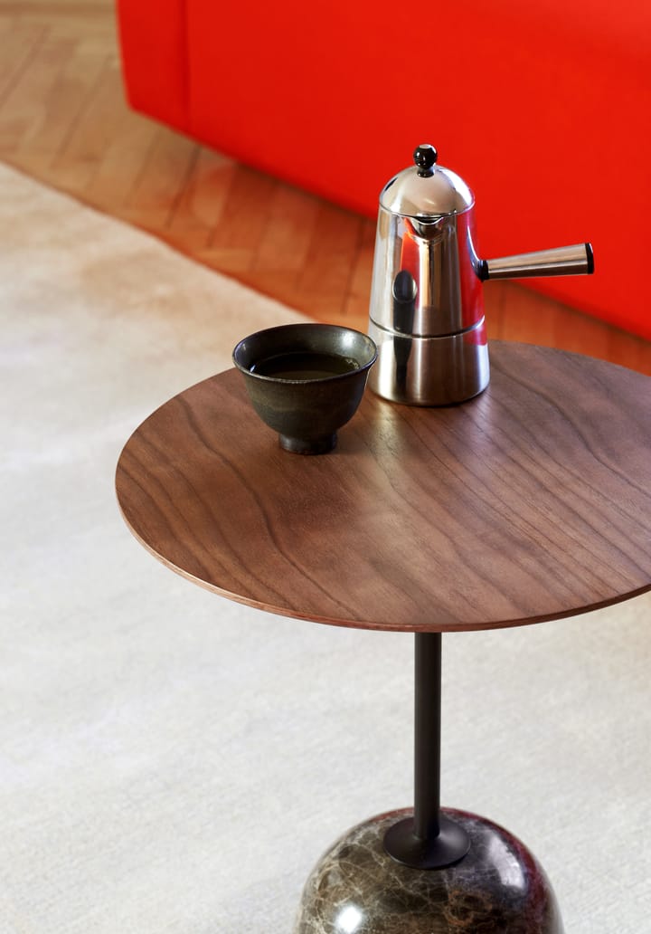Lato βοηθητικό τραπεζάκι LN8, Lacquered walnut-Emperador marble &Tradition