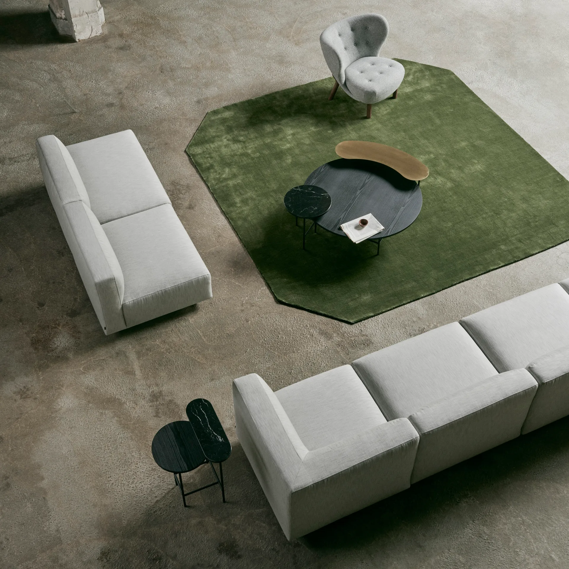 Τραπεζάκι σαλονιού Palette JH25, Μαύρο-μαύρο &Tradition